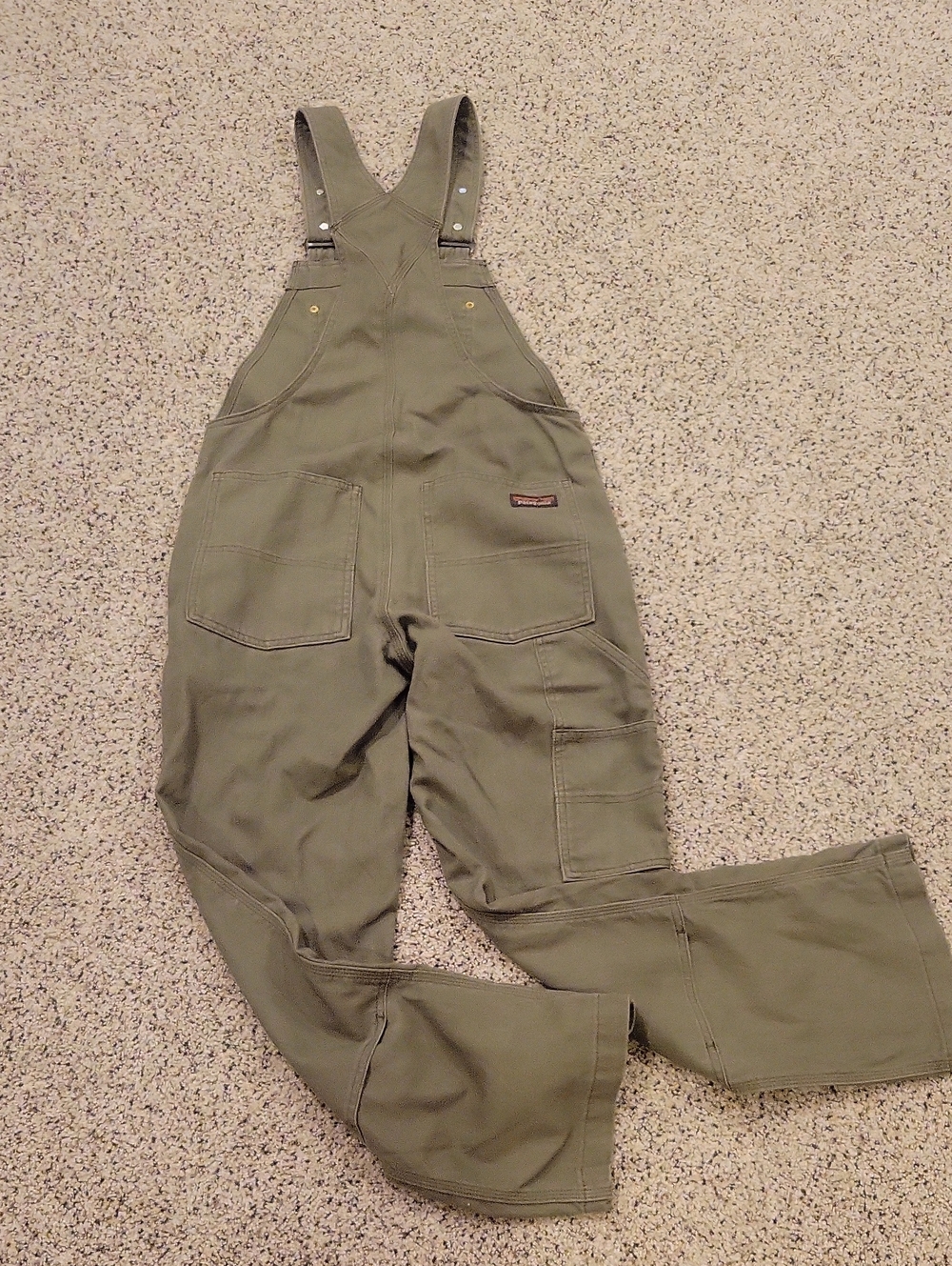 Patagonia Green Carpenter Overalls Hemp Blend Small - Picture 3 of 5
